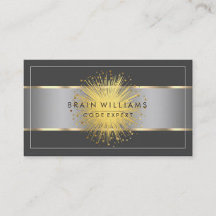 Professional Minimal Elegant Black Gold Finance Business Card