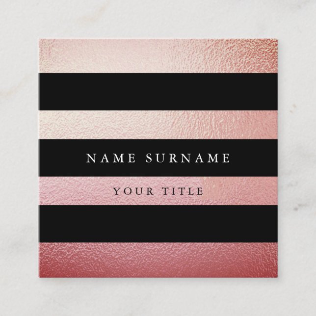 Professional Minimal Gold Square Business Card (Front)