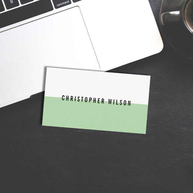 Professional Minimal Green White Consultant Business Card (Creator Uploaded)