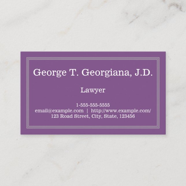 Professional & Minimal Lawyer Business Card (Front)