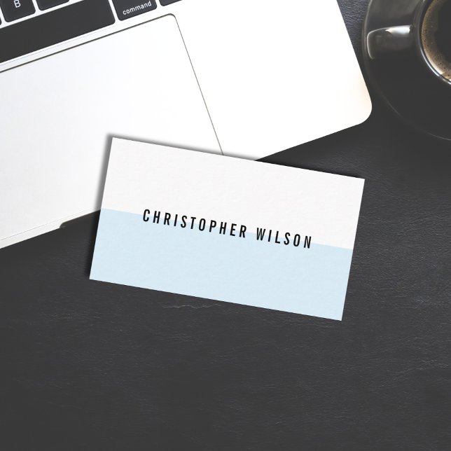 Professional Minimal Light Blue White Consultant Business Card (Creator Uploaded)