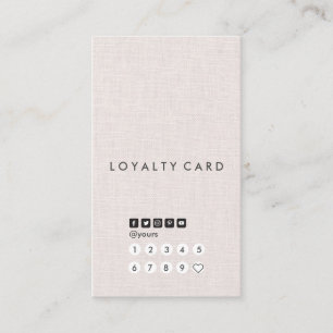 Professional Minimal Linen Vertical Loyalty Card