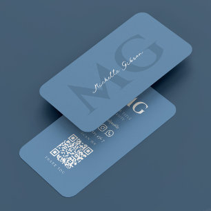Professional Minimal Marketing Dusty Blue Business Card