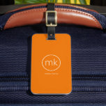Professional Minimal Monogram Tangerine Orange Luggage Tag<br><div class="desc">Professional Minimal Monogram Initial Tangerine Orange design in a modern corporate aesthetic. The text can be easily be customised with your names for the perfectly personalised design. Visit Youtopia Official for more and contact us for any custom designs.</div>