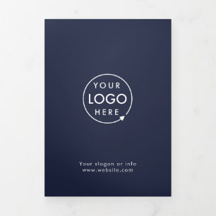 Professional Minimal Navy Blue Tri-fold Brochure