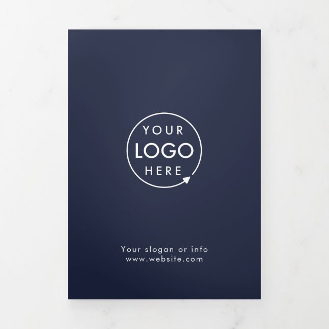 Professional Minimal Navy Blue Tri-fold Brochure (Cover)