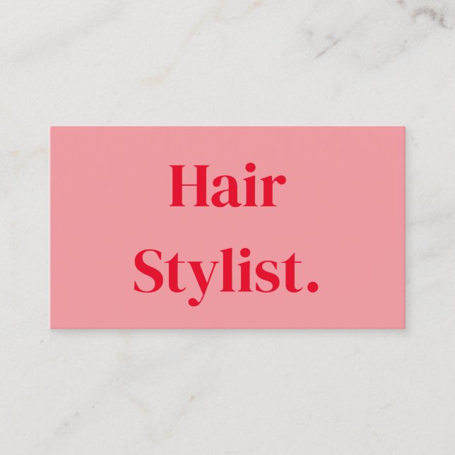 Professional Minimal Orange Pink Hairstylist Salon Business Card (Front)