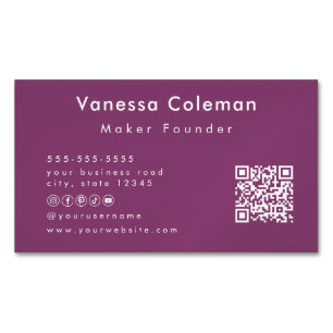 Professional Minimal Qr Code Berry Business Card