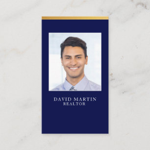 Professional & Minimal Real Estate Agent Photo Business Card
