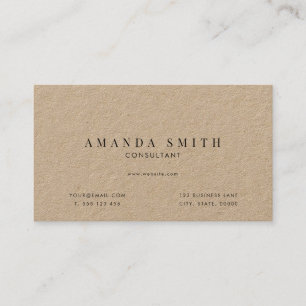 Professional Minimal Rustic Kraft Business Card