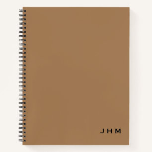 Professional Minimal Tan & Black Monogram Notebook