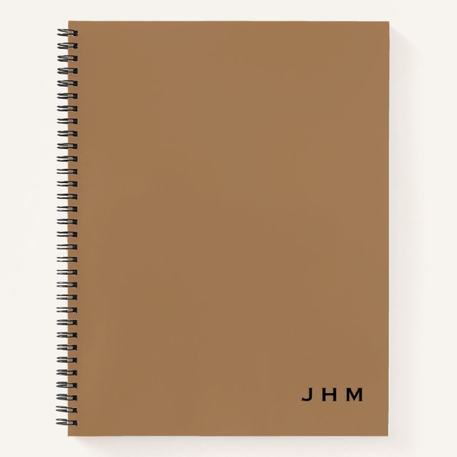 Professional Minimal Tan & Black Monogram Notebook (Front)
