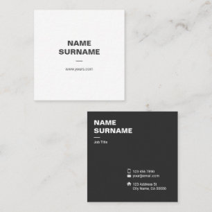 Professional Minimal Typo Square Business Card