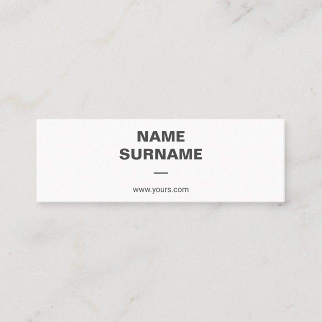Professional Minimal Typography Mini Business Card (Front)