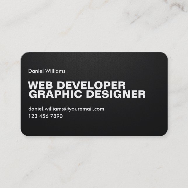Professional Minimal Unique Pixelated Web Designer Business Card (Front)