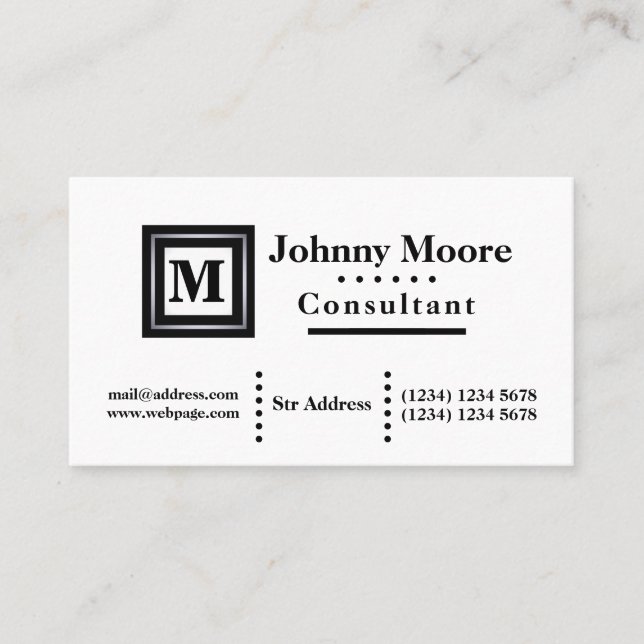 Professional minimal white cover business card (Front)