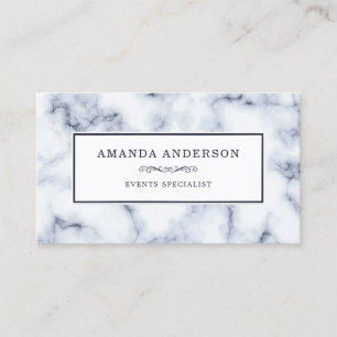 Professional Minimal White Marble Business Card