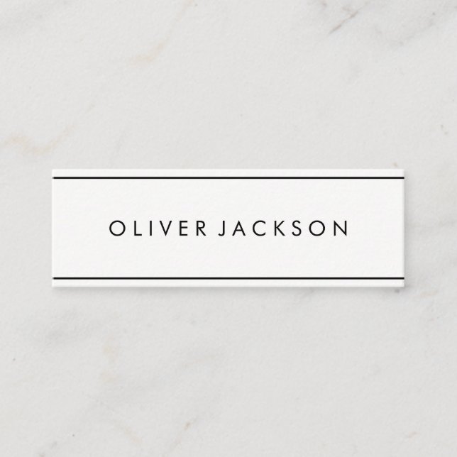Professional Minimalist Accent Lines Mini Business Card (Front)