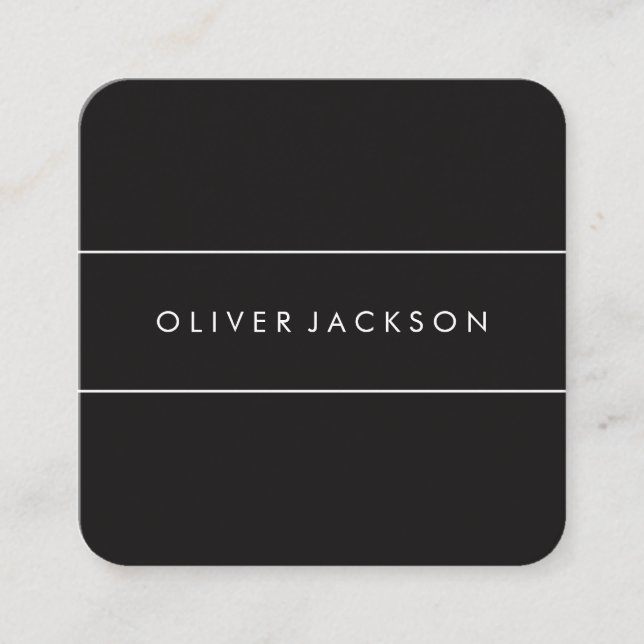 Professional Minimalist Accent Lines Square Business Card (Front)