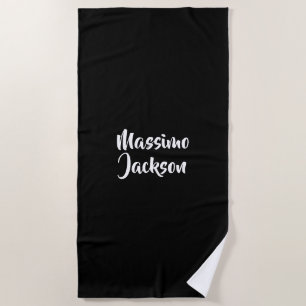 Professional Minimalist Add Name Personalised Beach Towel