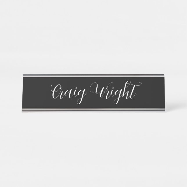 Professional Minimalist Add Name Personalised Desk Name Plate (Front)