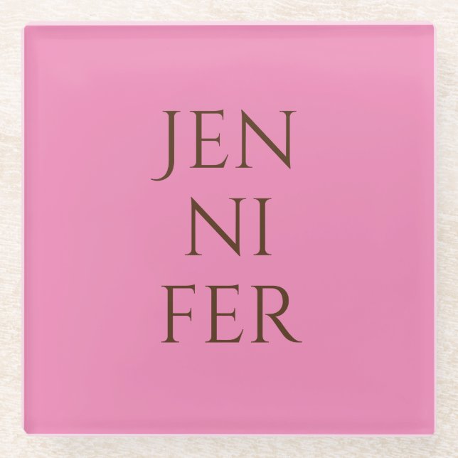 Professional minimalist add your name glass coaster (Front)