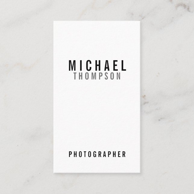 Professional Minimalist Black and White Business Card (Front)