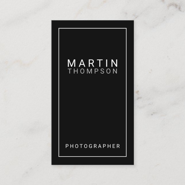 Professional Minimalist Black and White Business Card (Front)