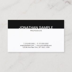 Professional Minimalist Black And White Elegant Business Card