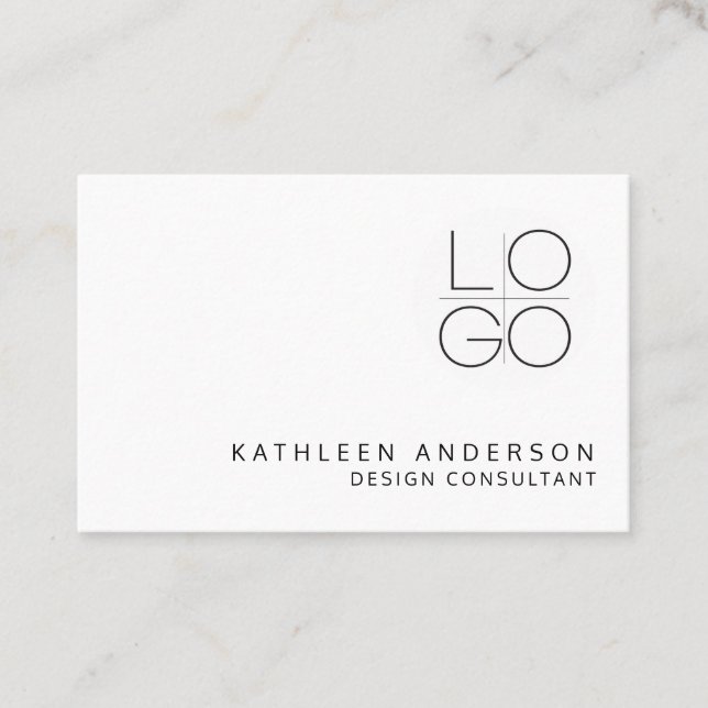 PROFESSIONAL MINIMALIST Black and White QR CODE Business Card (Front)