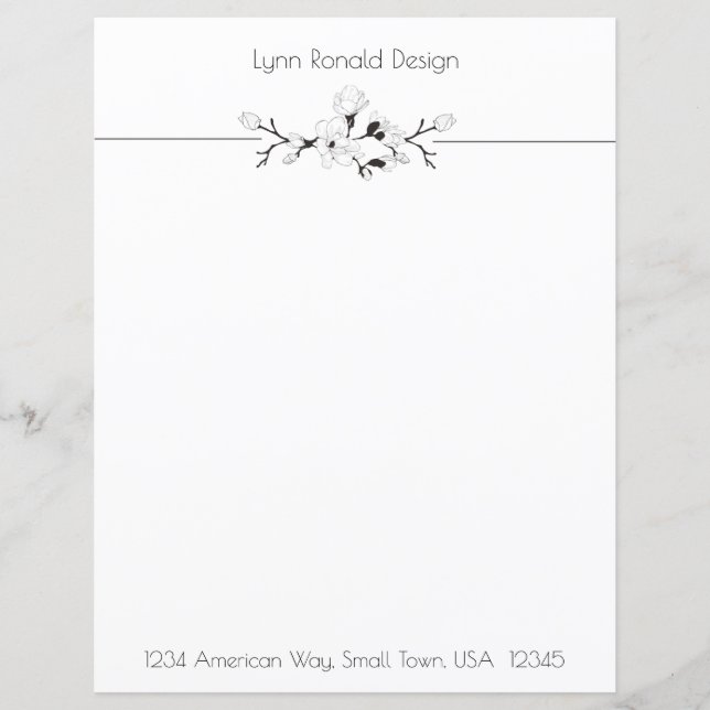 Professional Minimalist Black and White Stationery (Front)