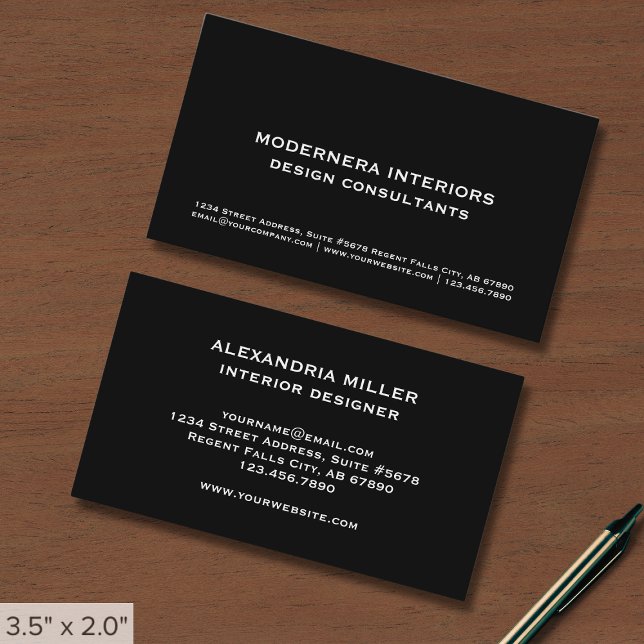 Professional Minimalist Black Business Card (Creator Uploaded)