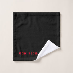 Professional Minimalist Black Red Modern Plain Wash Cloth