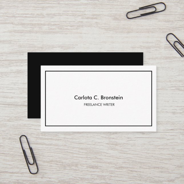 Professional Minimalist Black&White Business Card (Front/Back In Situ)