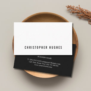 Professional Minimalist Black White Consultant Business Card