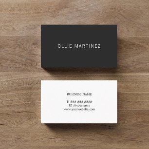 Professional Minimalist Black White Consultant Business Card