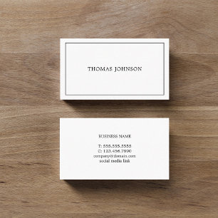 Professional Minimalist Black White Consultant Business Card