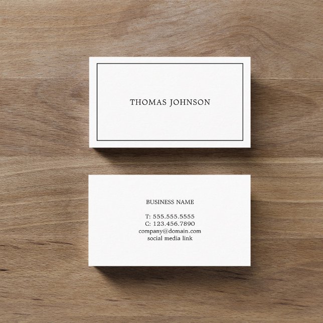 Professional Minimalist Black White Consultant Business Card (Creator Uploaded)