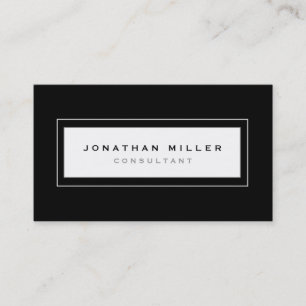 Professional Minimalist Black & White Frame Business Card