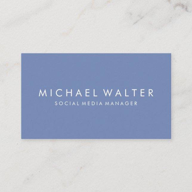 Professional Minimalist Blue Business Card (Front)