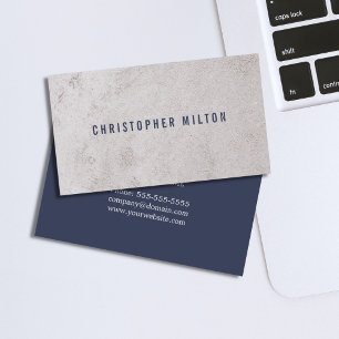 Professional Minimalist Blue Faux Stone Consultant Business Card