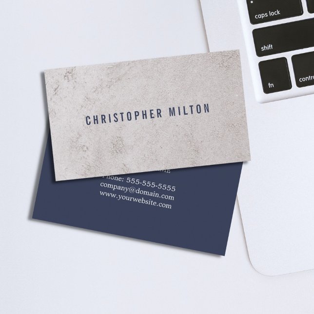Professional Minimalist Blue Faux Stone Consultant Business Card (Creator Uploaded)