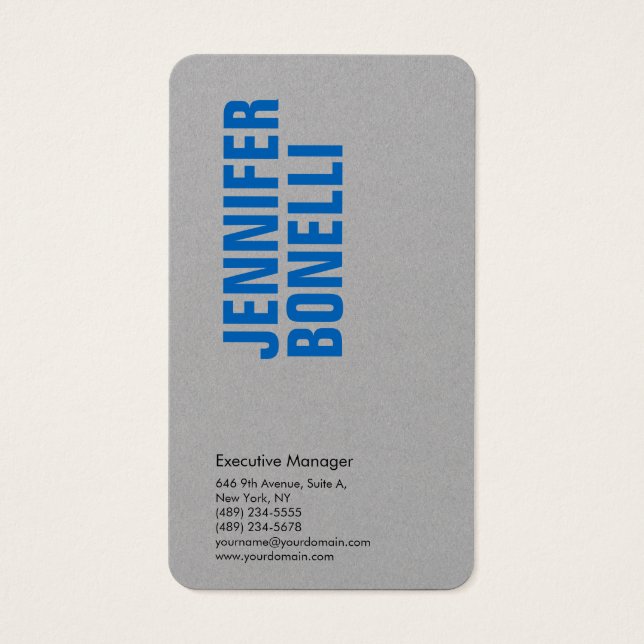 Professional minimalist blue grey profile card (Front)