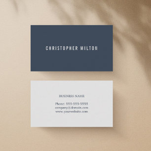 Professional Minimalist Blue Light Grey Consultant Business Card