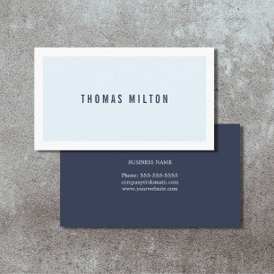 Professional Minimalist Blue White Consultant Business Card