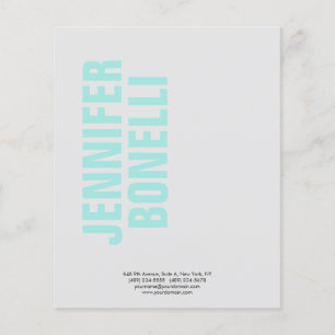 Professional minimalist bold blue name paper sheet