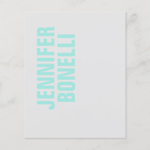 Professional minimalist bold blue name paper sheet
