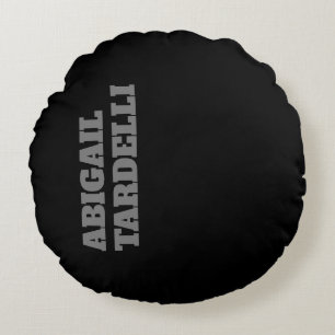 Professional minimalist bold modern custom name round cushion
