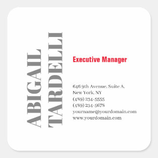 Professional minimalist bold modern custom plain square sticker