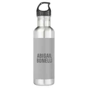 Professional minimalist bold modern grey name 710 ml water bottle